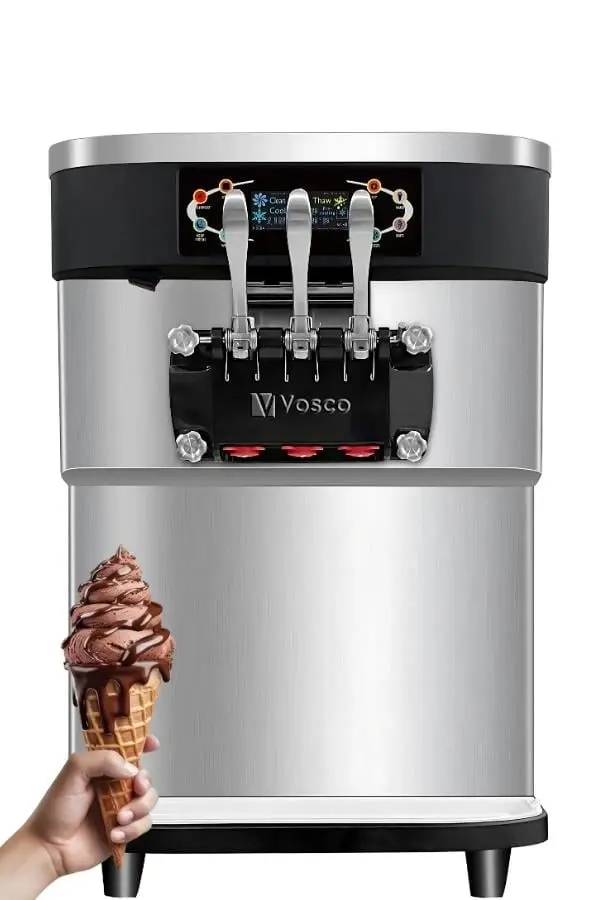 Vosco Pro Soft Dondurma Makinesi Set Üstü (Üç Kollu)