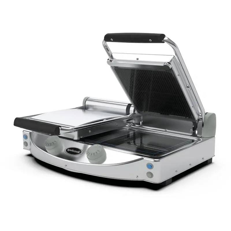 Spidocook SP 020 PR Tek Taraf Nervürlü Camlı Tost Makinesi,